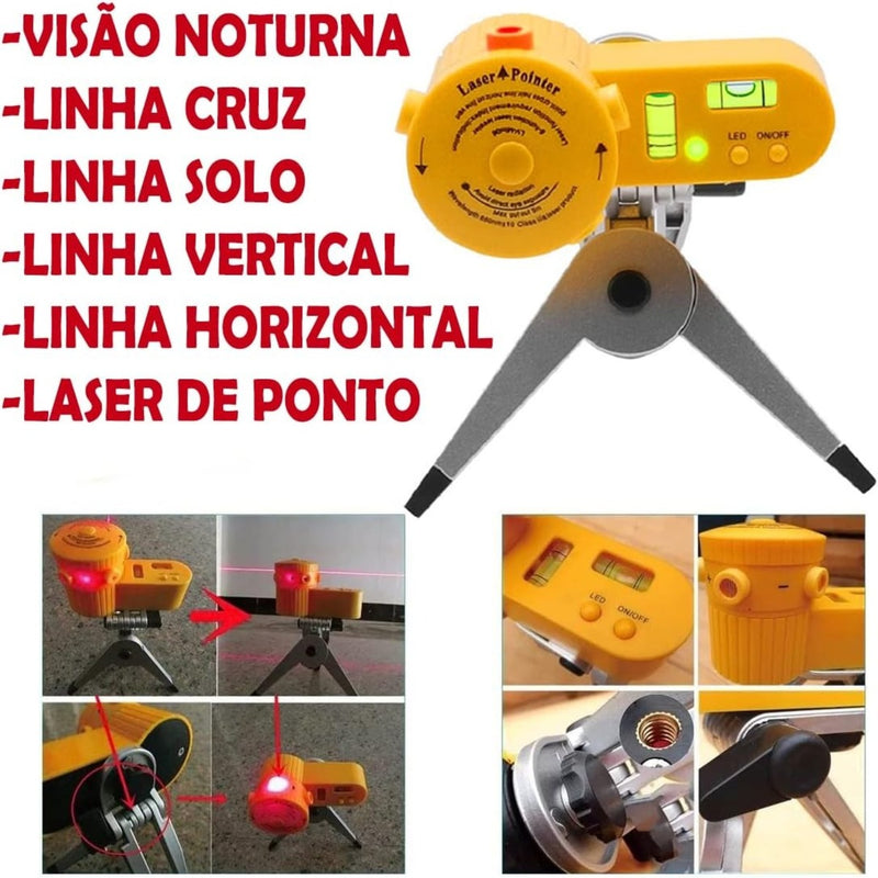 Nível Laser Giratório 360º Com Tripé Nivelador - mondomio