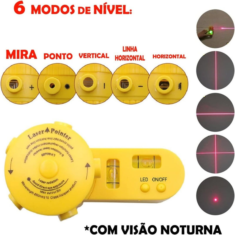 Nível Laser Giratório 360º Com Tripé Nivelador - mondomio