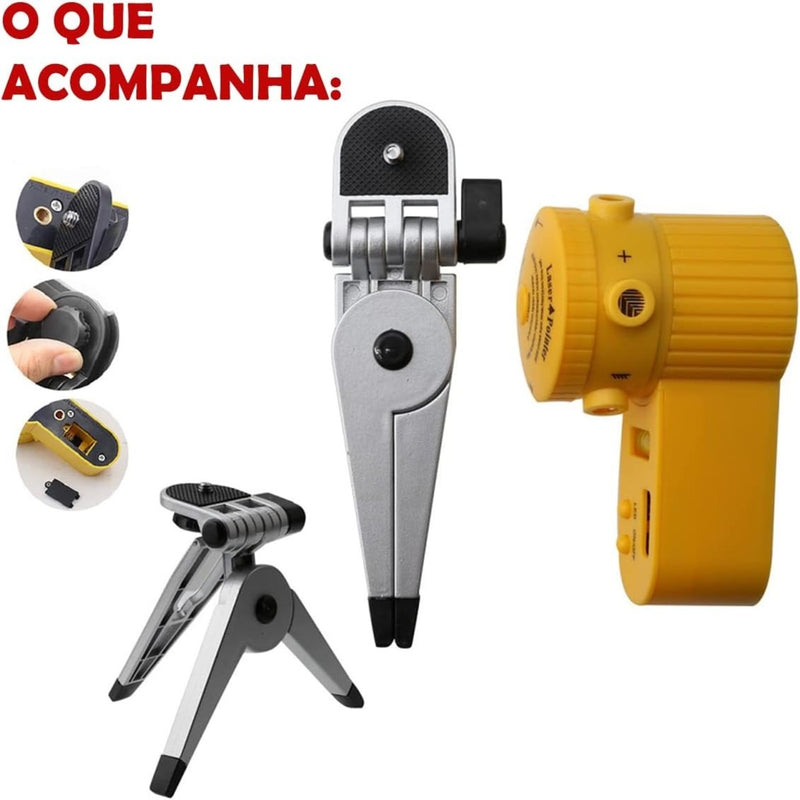 Nível Laser Giratório 360º Com Tripé Nivelador - mondomio