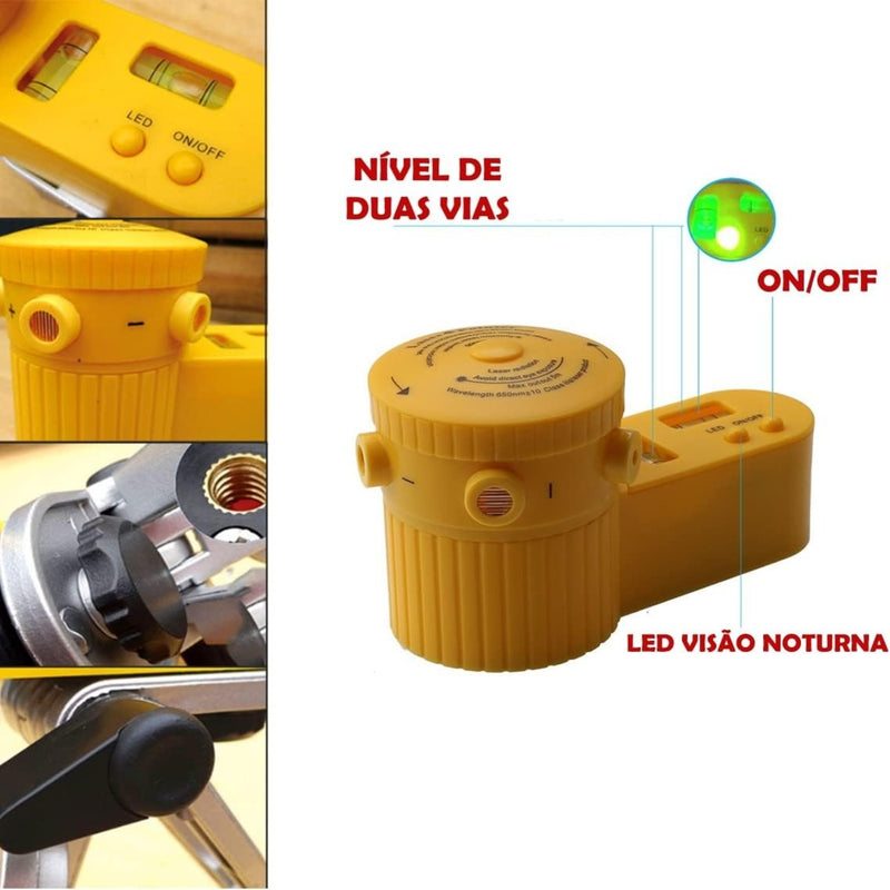 Nível Laser Giratório 360º Com Tripé Nivelador - mondomio