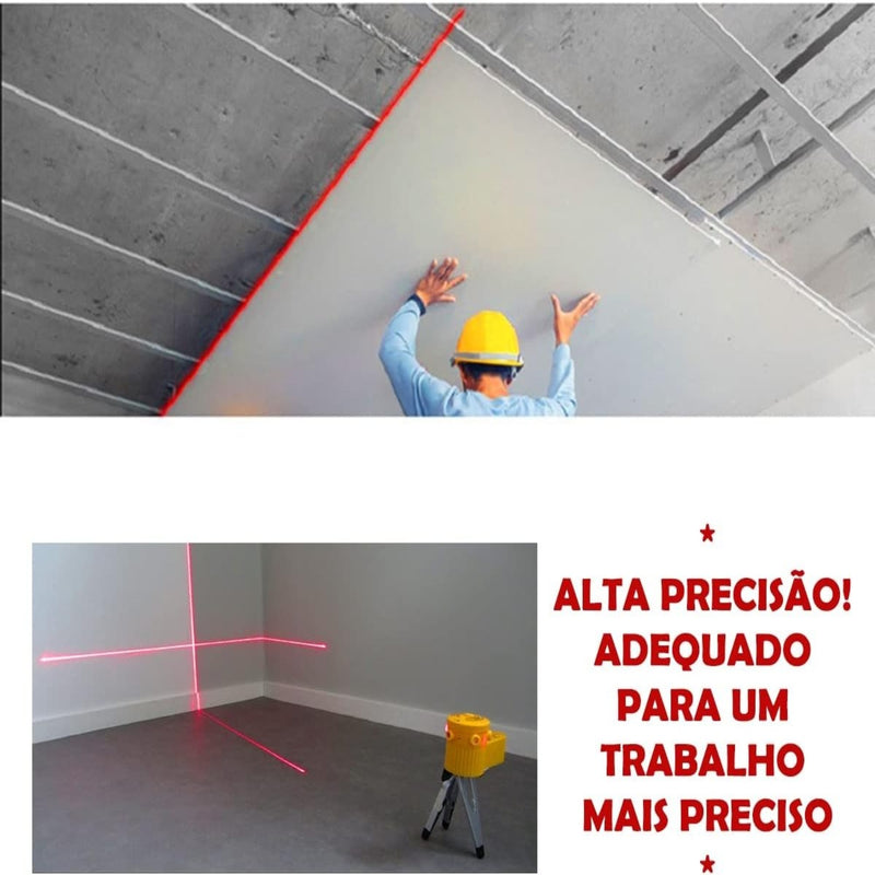 Nível Laser Giratório 360º Com Tripé Nivelador - mondomio