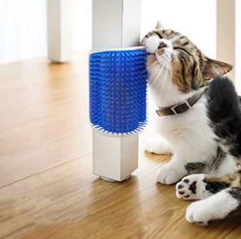 Escova Massageadora com Catnip Tira Pelos e Massageia Gatos - mondomio