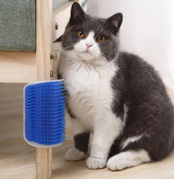 Escova Massageadora com Catnip Tira Pelos e Massageia Gatos - mondomio