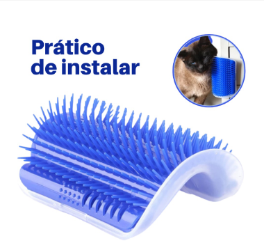 Escova Massageadora com Catnip Tira Pelos e Massageia Gatos - mondomio