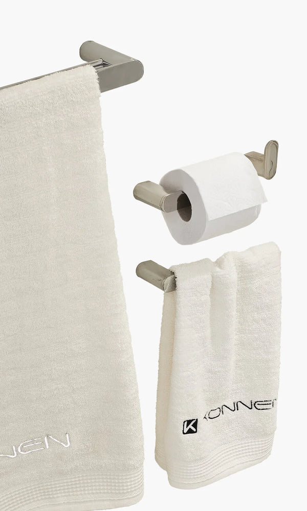Acessorios para Banheiro Kit com 4 peças - Konnen Metais - Round Toalheiro Dupl