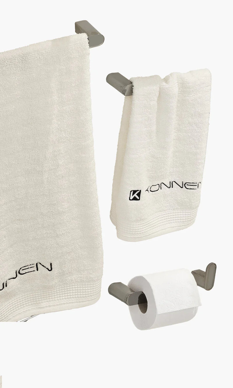 Acessorios para Banheiro Kit com 4 peças - Konnen Metais - Round Toalheiro Simp