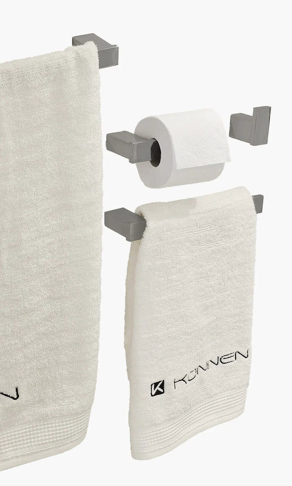 Acessorios para Banheiro Kit com 4 peças - Konnen Metais - Square Toalheiro Sim