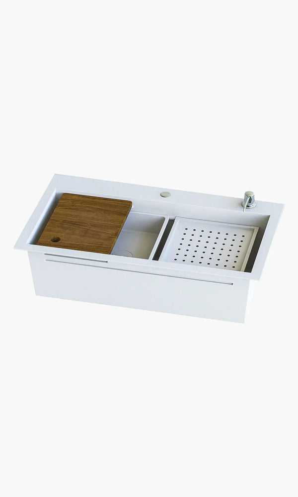 Cuba para Cozinha Gourmet com Acessórios 75 x 46 x 21cm Branco - Konnen Metais