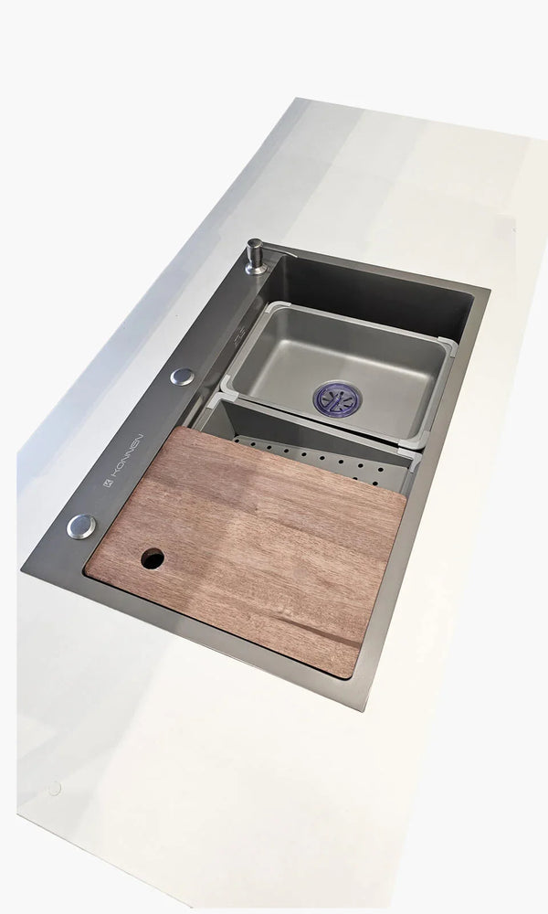 Cuba para Cozinha Gourmet com Acessórios 75 x 46 x 21cm Cinza - Konnen Metais -