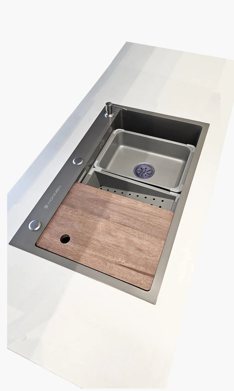 Cuba para Cozinha Gourmet com Acessórios 75 x 46 x 21cm Cinza - Konnen Metais -