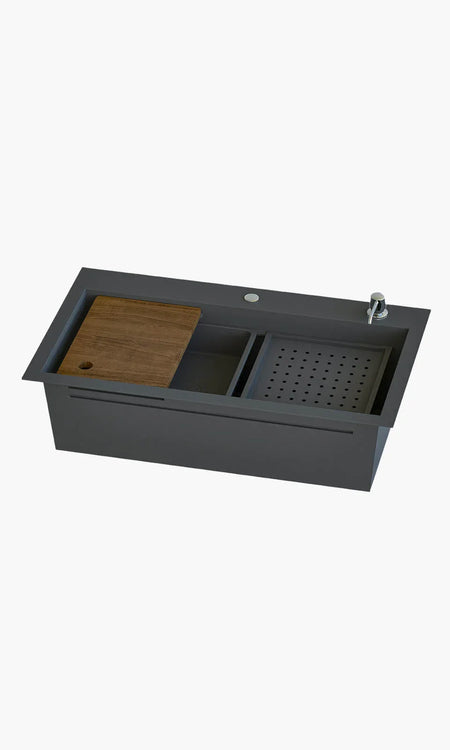 Cuba para Cozinha Gourmet com Acessórios 75 x 46 x 21cm Preto - Konnen Metais -