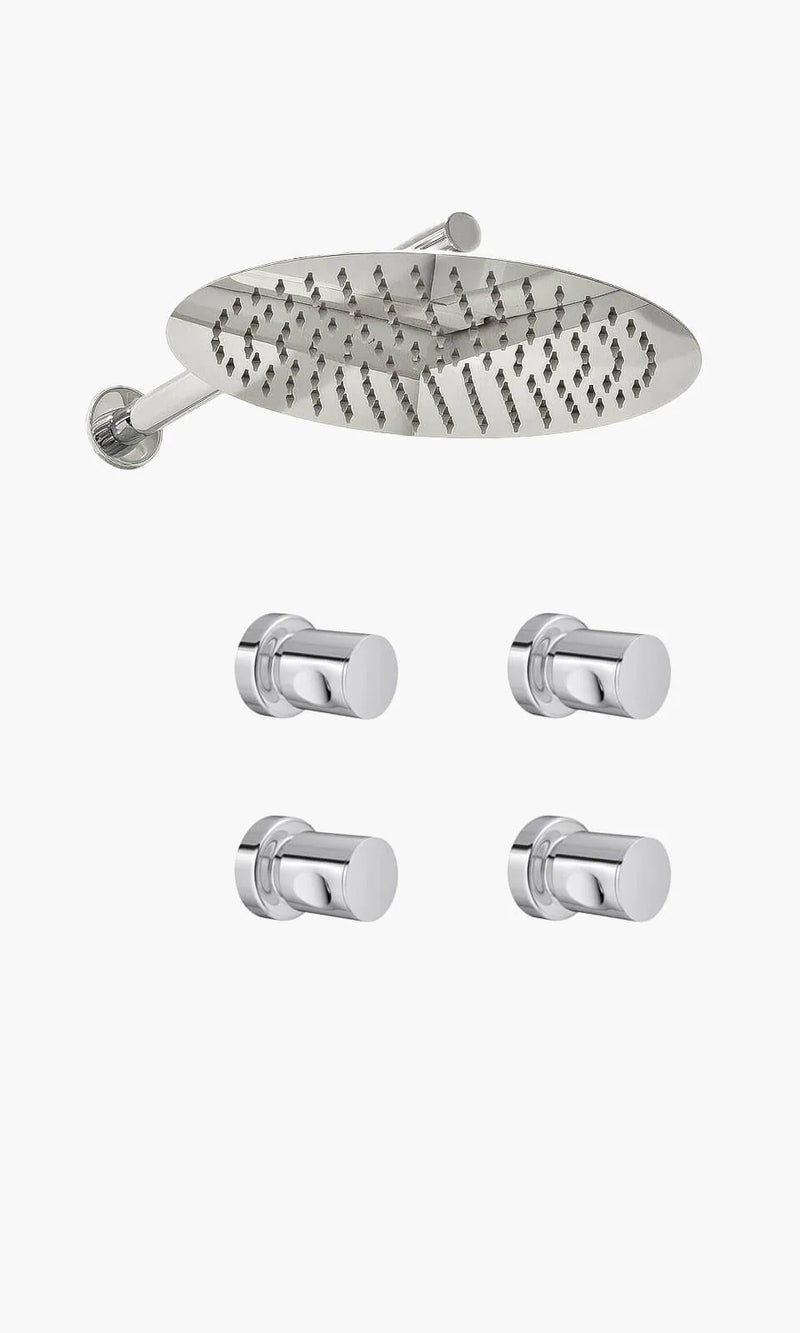 Kit Área de Banho - Cromado - Round - Registro Simples - Konnen Metais - KD30-C
