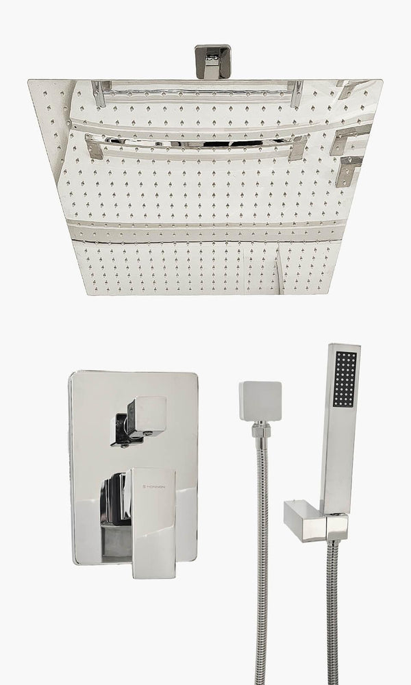 Kit Área de Banho - Cromado - Square - 50- Registro Monocomando com Ducha Manua