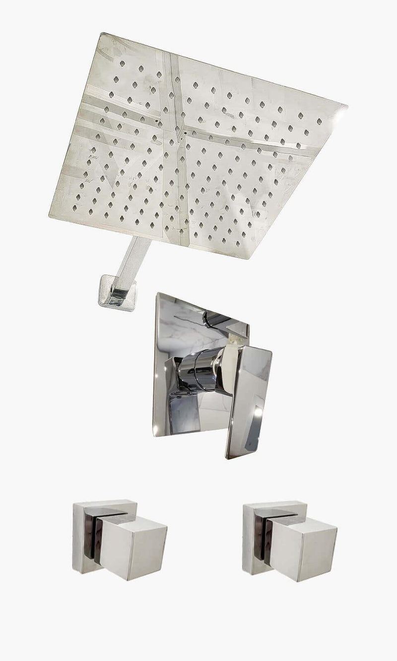Kit Área de Banho - Cromado - Square - Acabamento de Registro Monocomando - Kon