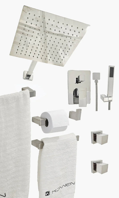 Kit Área de Banho - Cromado - Square - Registro Monocomando com Ducha Manual Mondo Mio