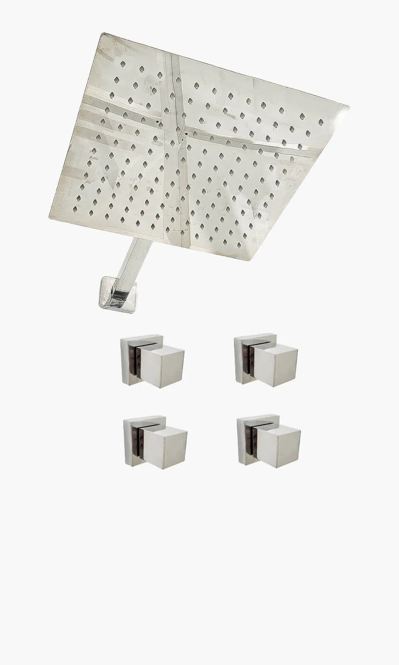 Kit Área de Banho - Cromado - Square - Registro Simples - Konnen Metais - KD30-