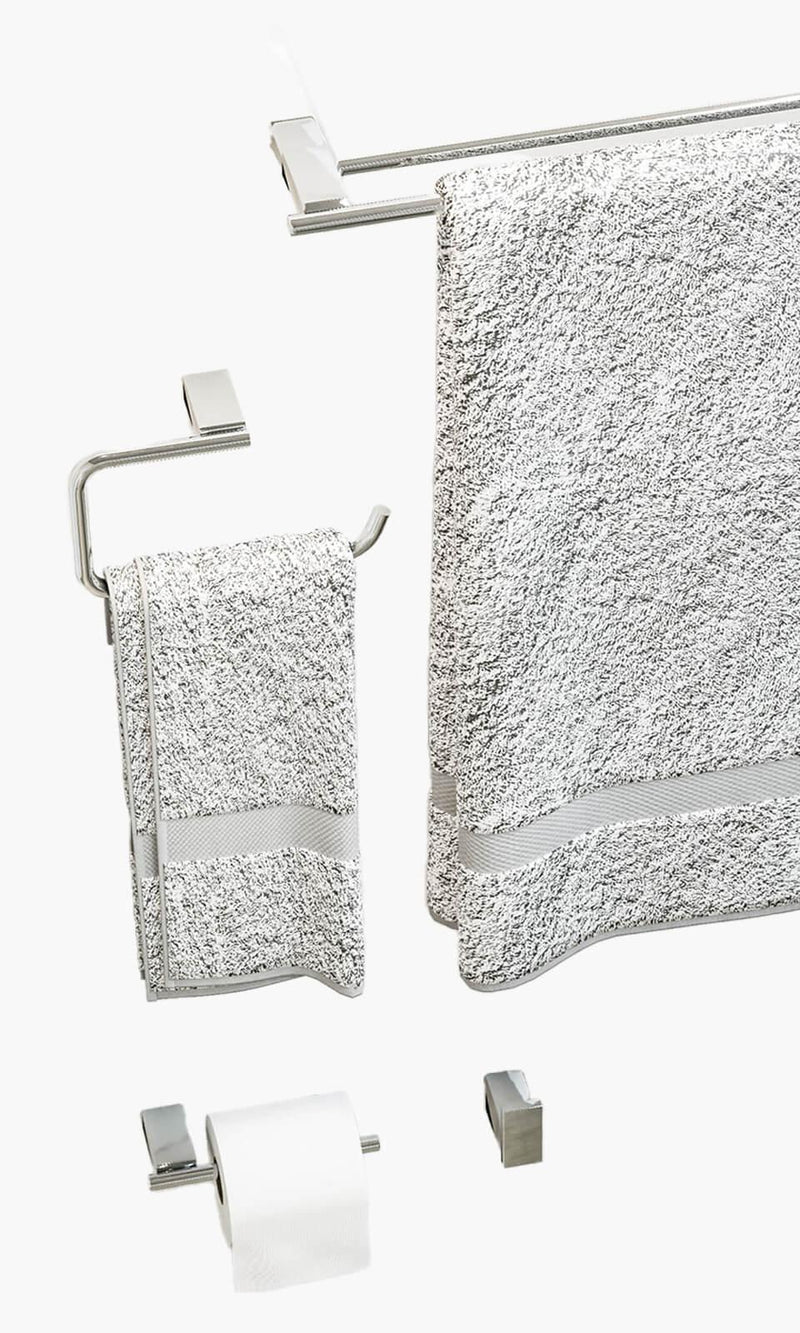 Kit Área de Banho - Cromado - Square - Registro Simples e Acessórios Atlantis