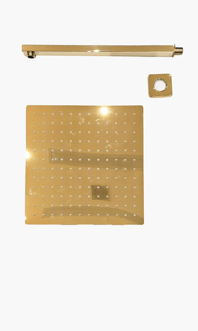 Kit Área de Banho - Dourado - Square - Registro Monocomando com Ducha Manual Mondo Mio
