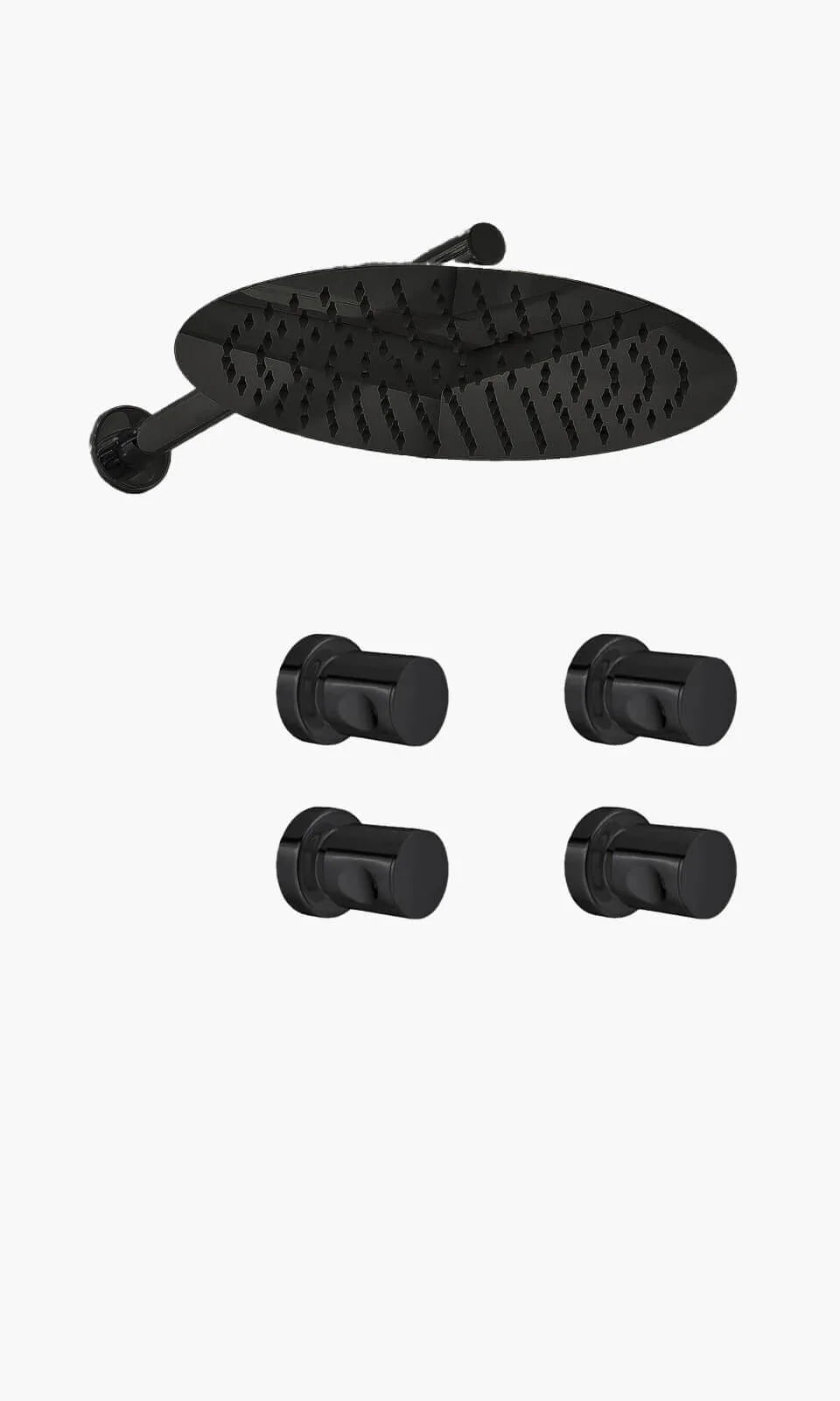 Kit Área de Banho - Preto - Round - Registro Simples - Mondo Mio