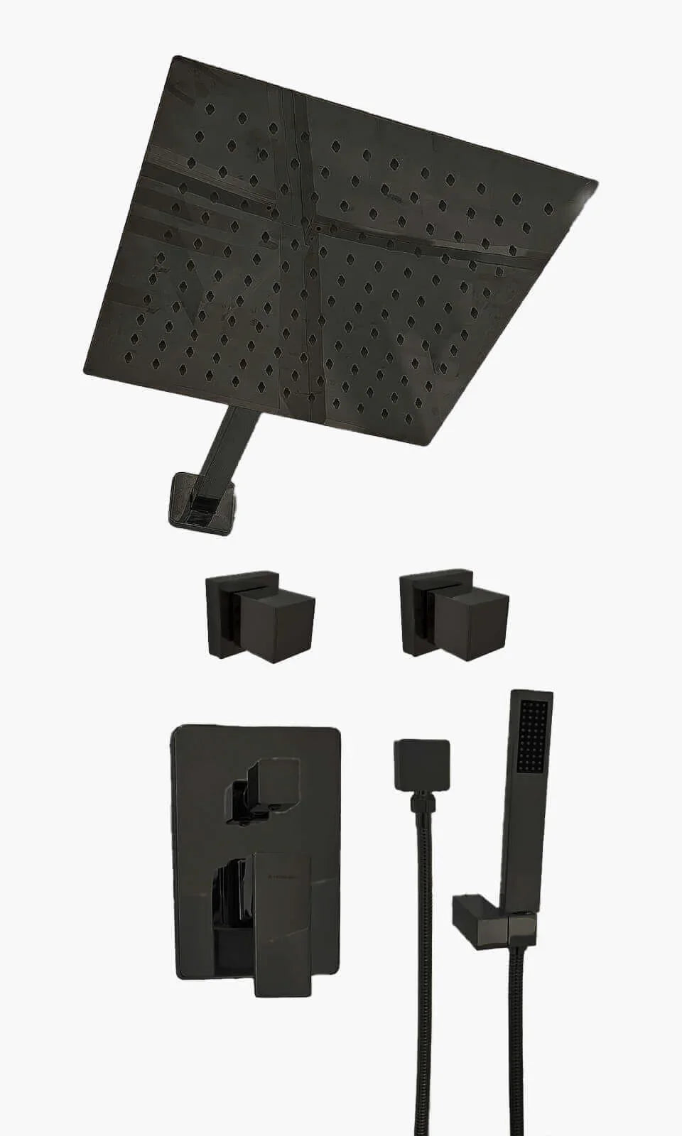 Kit Área de Banho - Preto Fosco - Square - Registro Monocomando Mondo Mio