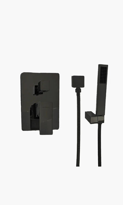 Kit Área de Banho - Preto Fosco - Square - Registro Monocomando Mondo Mio