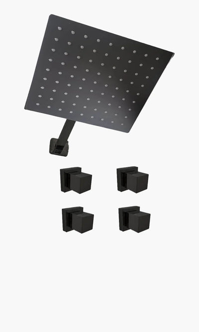 Kit Área de Banho - Preto Fosco - Square - Registro Simples - Mondo Mio