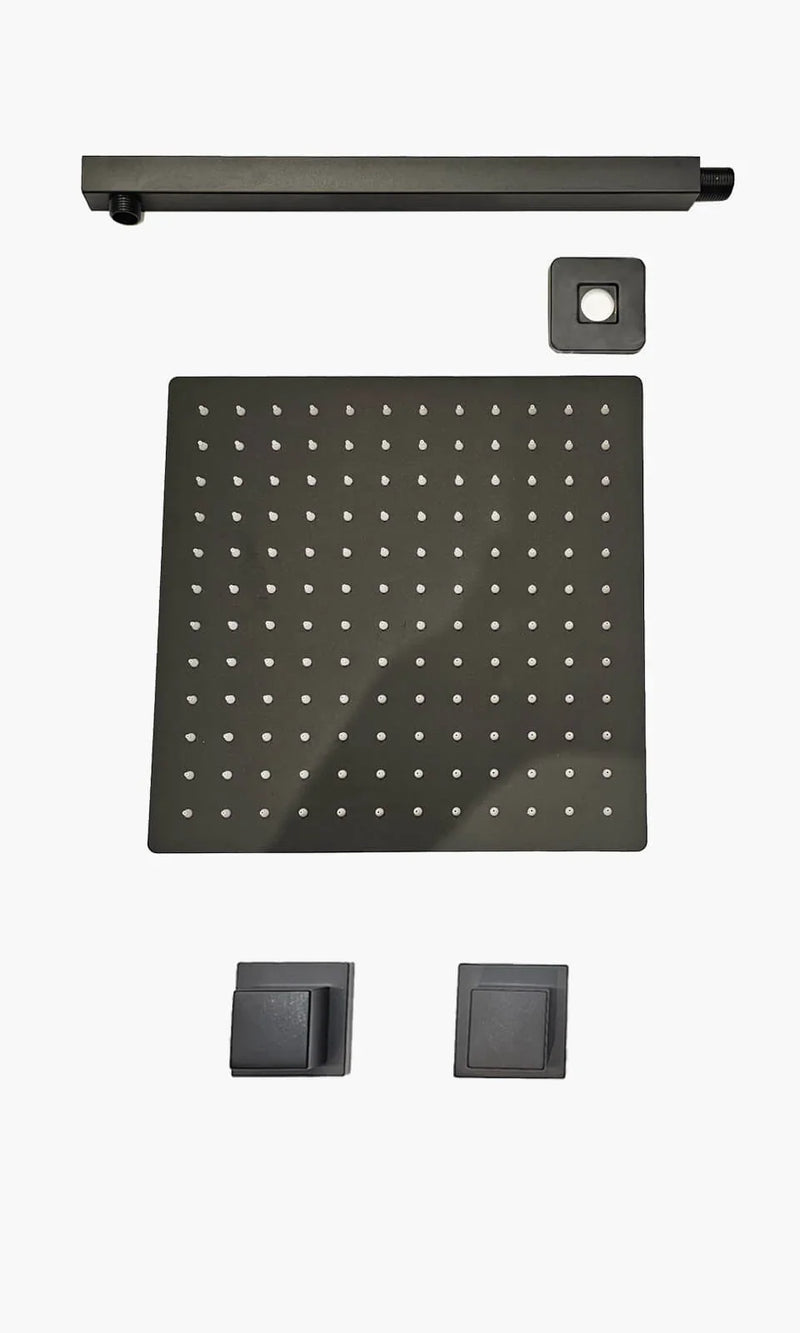 Kit Área de Banho - Preto Fosco - Square - Registro Simples com Acessórios Squ