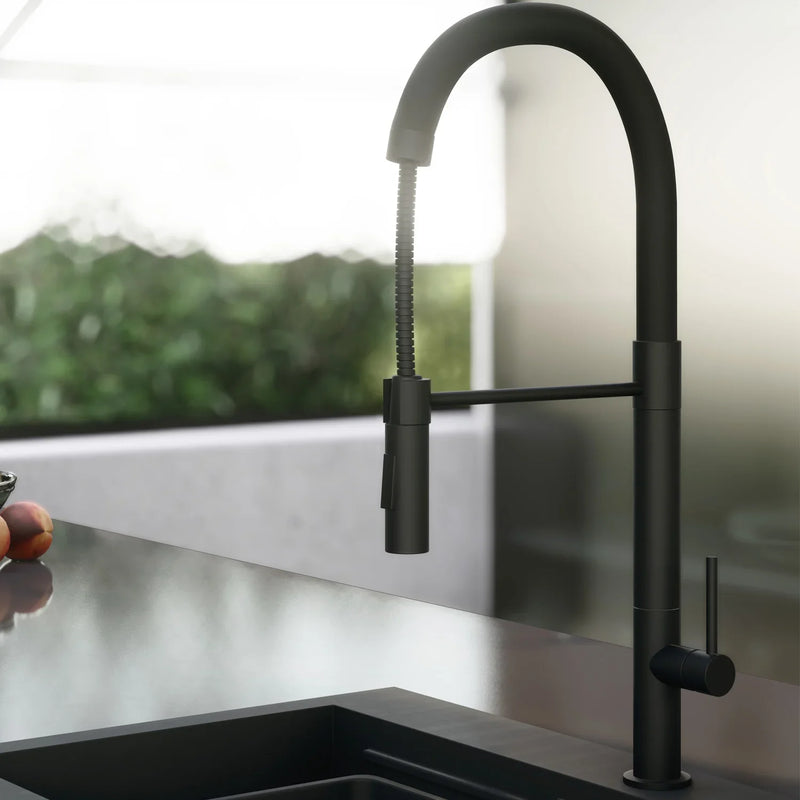 Torneira Gourmet  Monocomando para Cozinha - Konnen Metais - Stella Preta - 5037