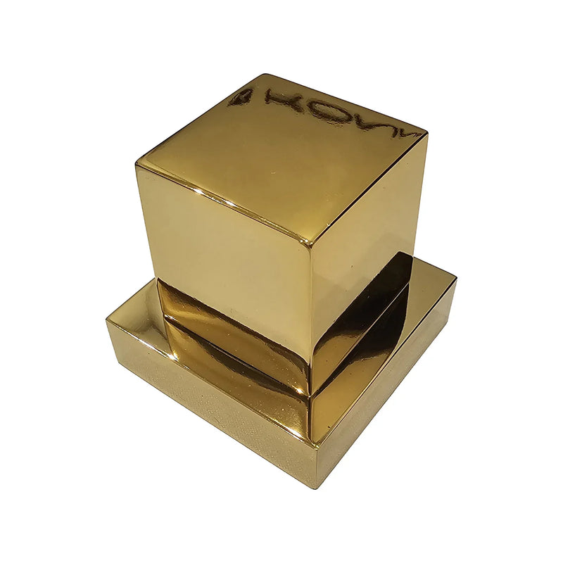 Acabamento para Registro Square Dourado Polido - Konnen Metais - em Metal padrã