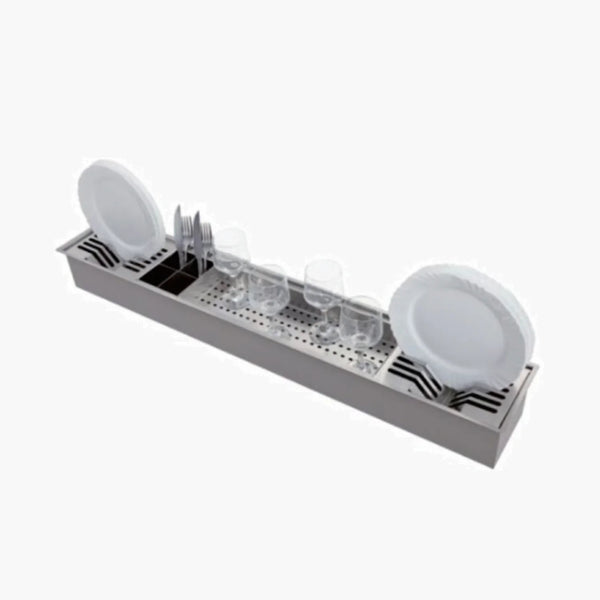 Calha Umida para Cozinha Gourmet ( Escorredor Embutido ) 120 x 19cm Aço Inox 30