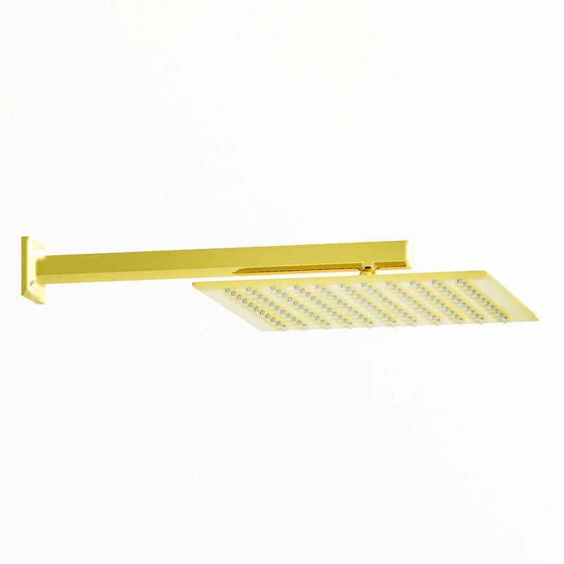 Kit Ducha Square 30 Dourado Simples - Konnen Metais - Ducha Chuveiro 30 cm de Pa