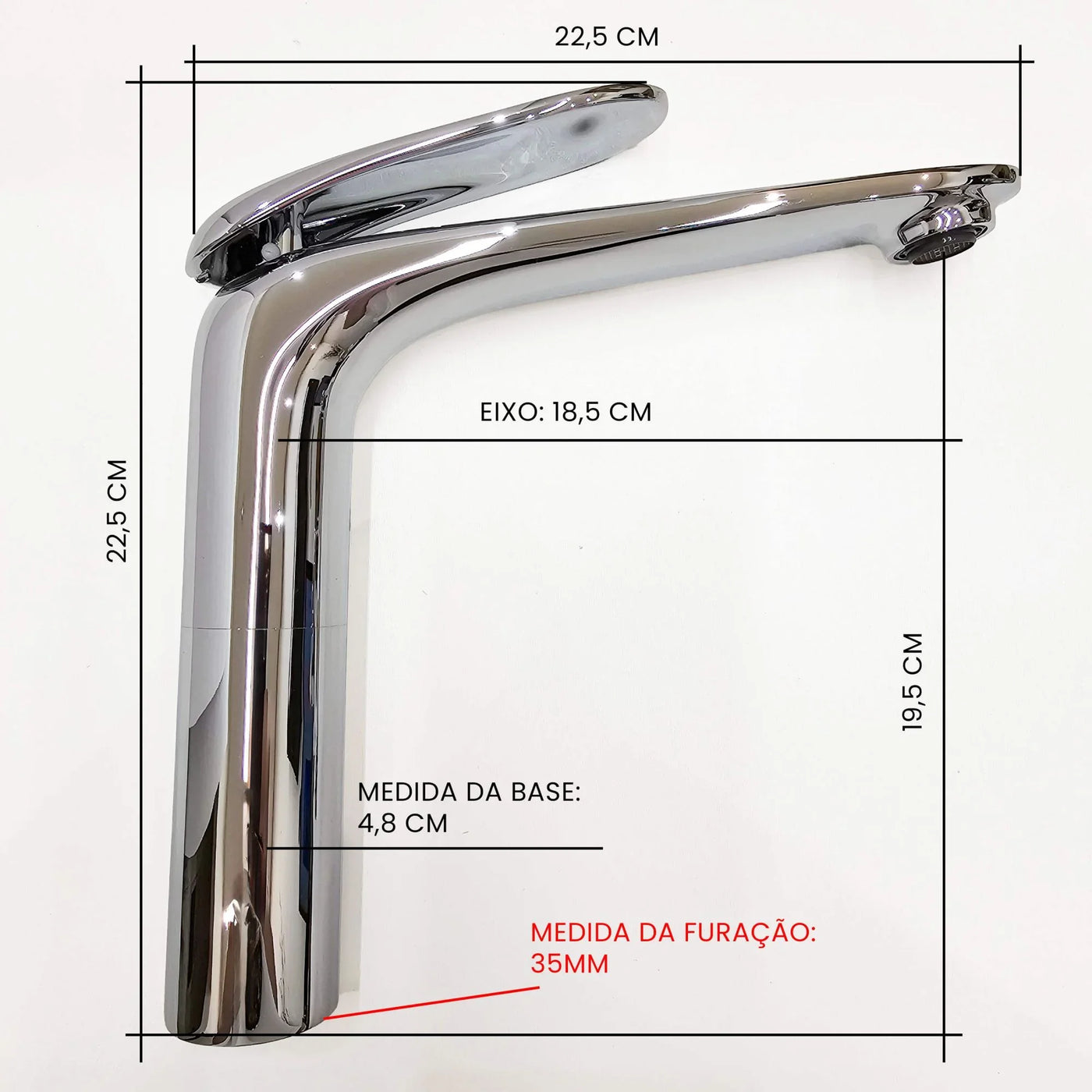 Torneira para Banheiro Monocomando Bica Alta - MondoMio - Curves Alta - SD9